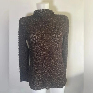 FRANCO FERRARO Vintage Shag Brown Women’s Top Sz M/L Made In Italy Designer 0192